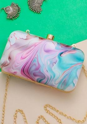 Water Resistant Printed Box Clutch