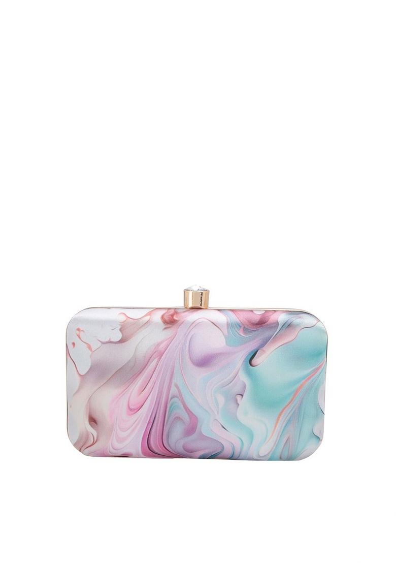 Water Resistant Printed Box Clutch