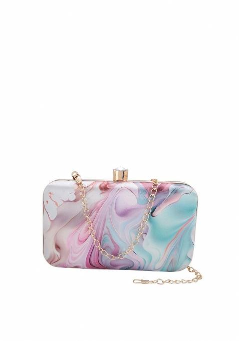 Water Resistant Printed Box Clutch