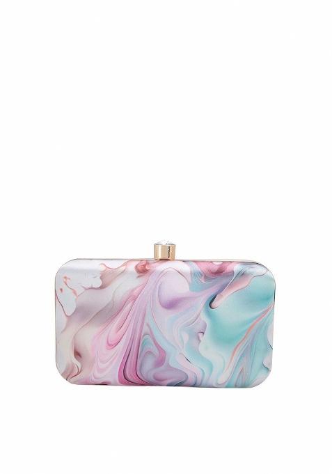 Water Resistant Printed Box Clutch