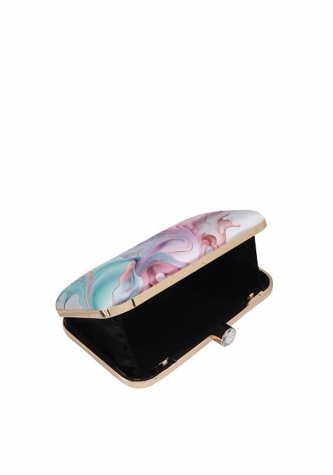 Water Resistant Printed Box Clutch