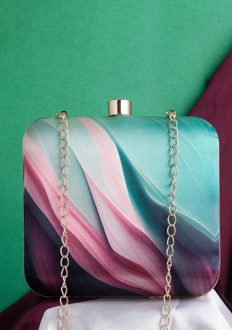 Water Resistant Printed Box Clutch