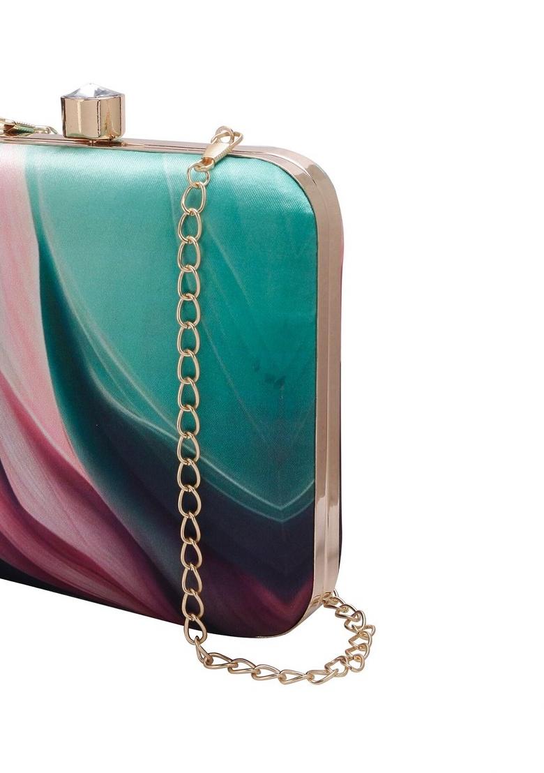 Water Resistant Printed Box Clutch