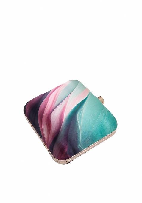 Water Resistant Printed Box Clutch