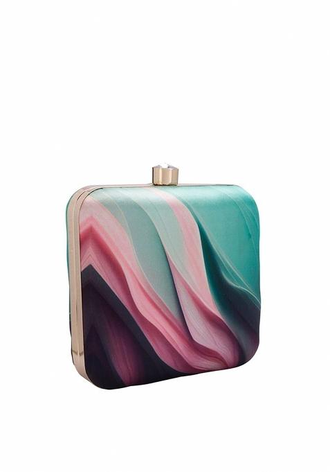 Water Resistant Printed Box Clutch