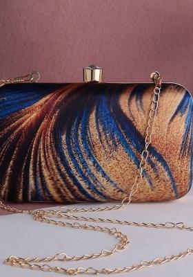 Abstract Printed Box Clutch