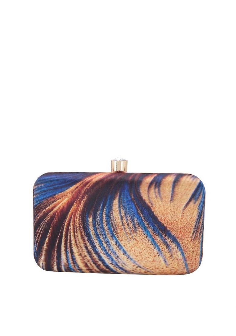Abstract Printed Box Clutch - Indya