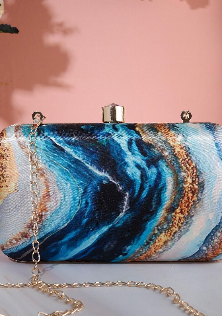 Water Resistant Printed Box Clutch