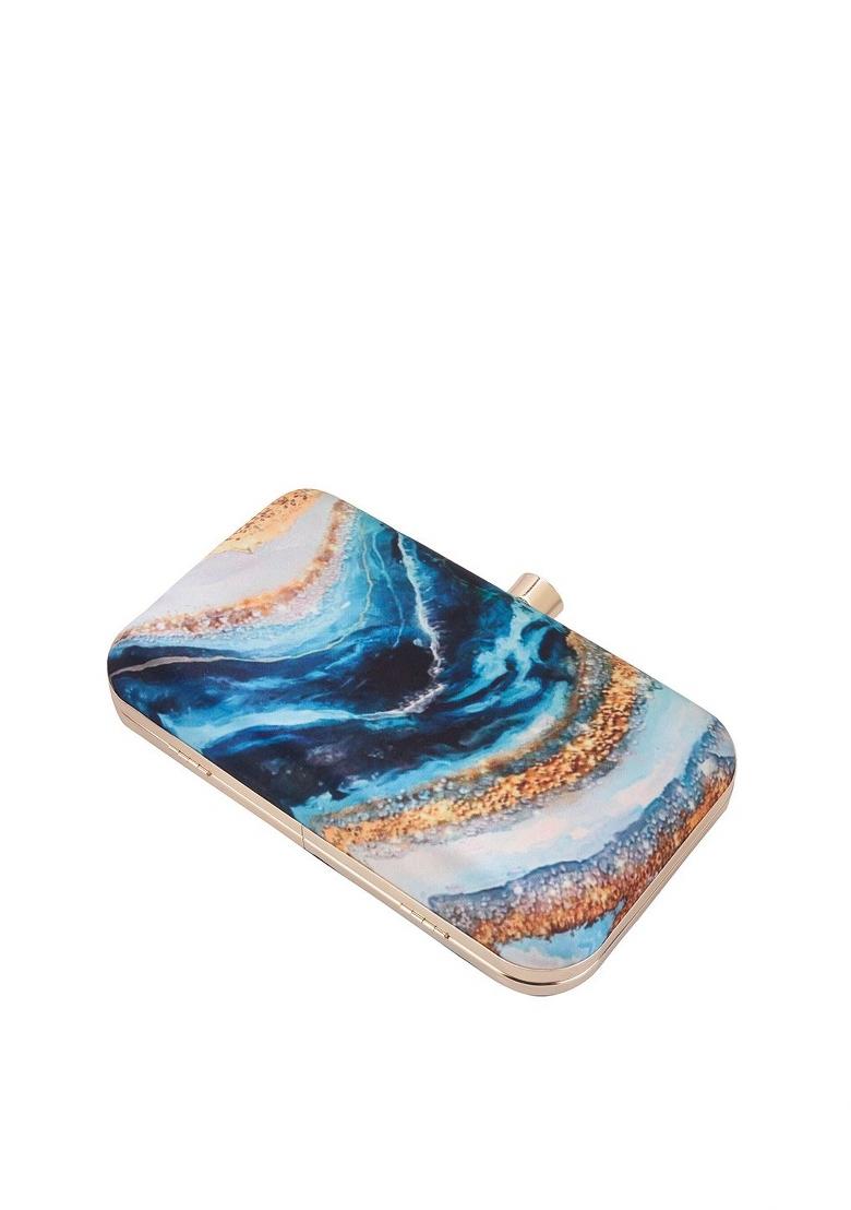 Water Resistant Printed Box Clutch