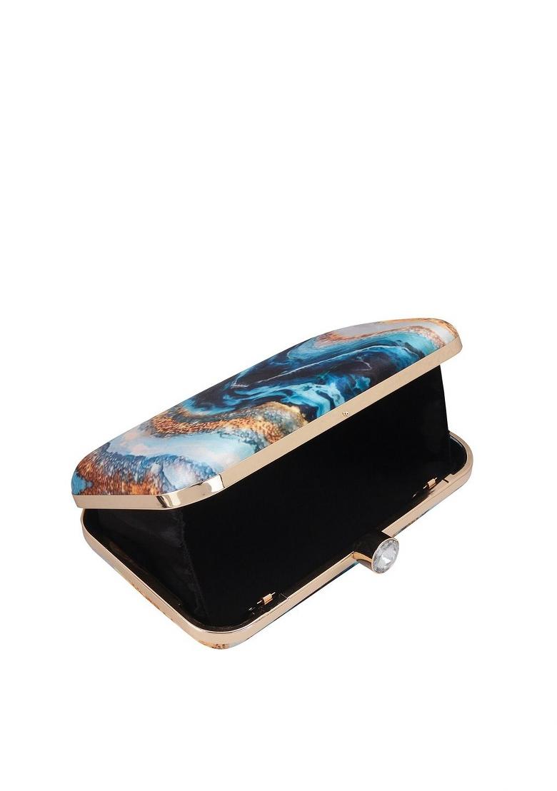 Water Resistant Printed Box Clutch