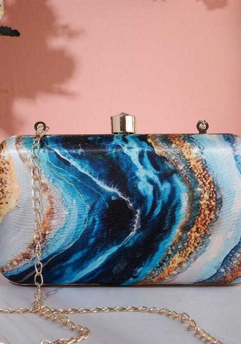 Water Resistant Printed Box Clutch