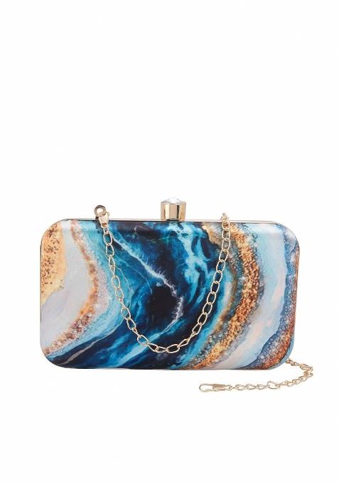Water Resistant Printed Box Clutch