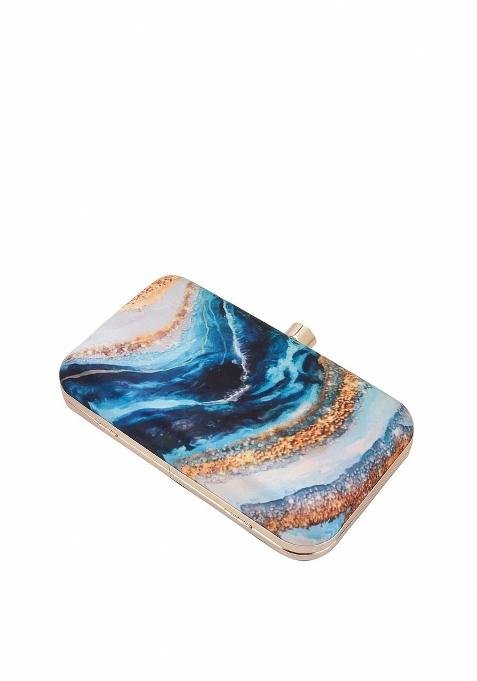 Water Resistant Printed Box Clutch
