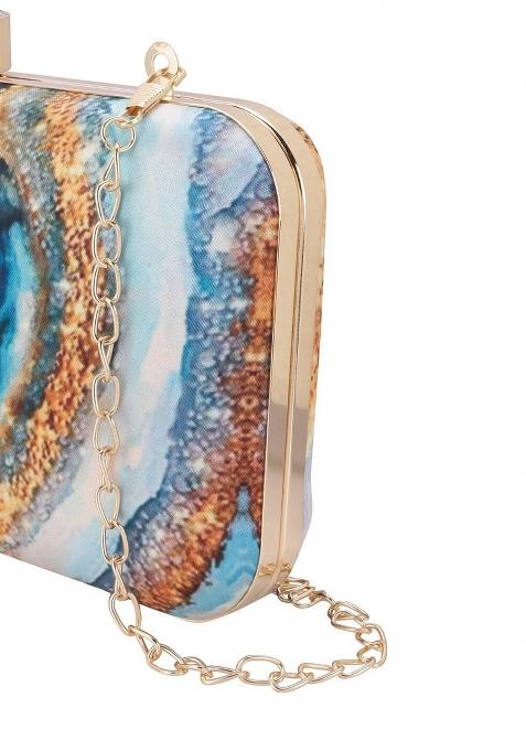 Water Resistant Printed Box Clutch