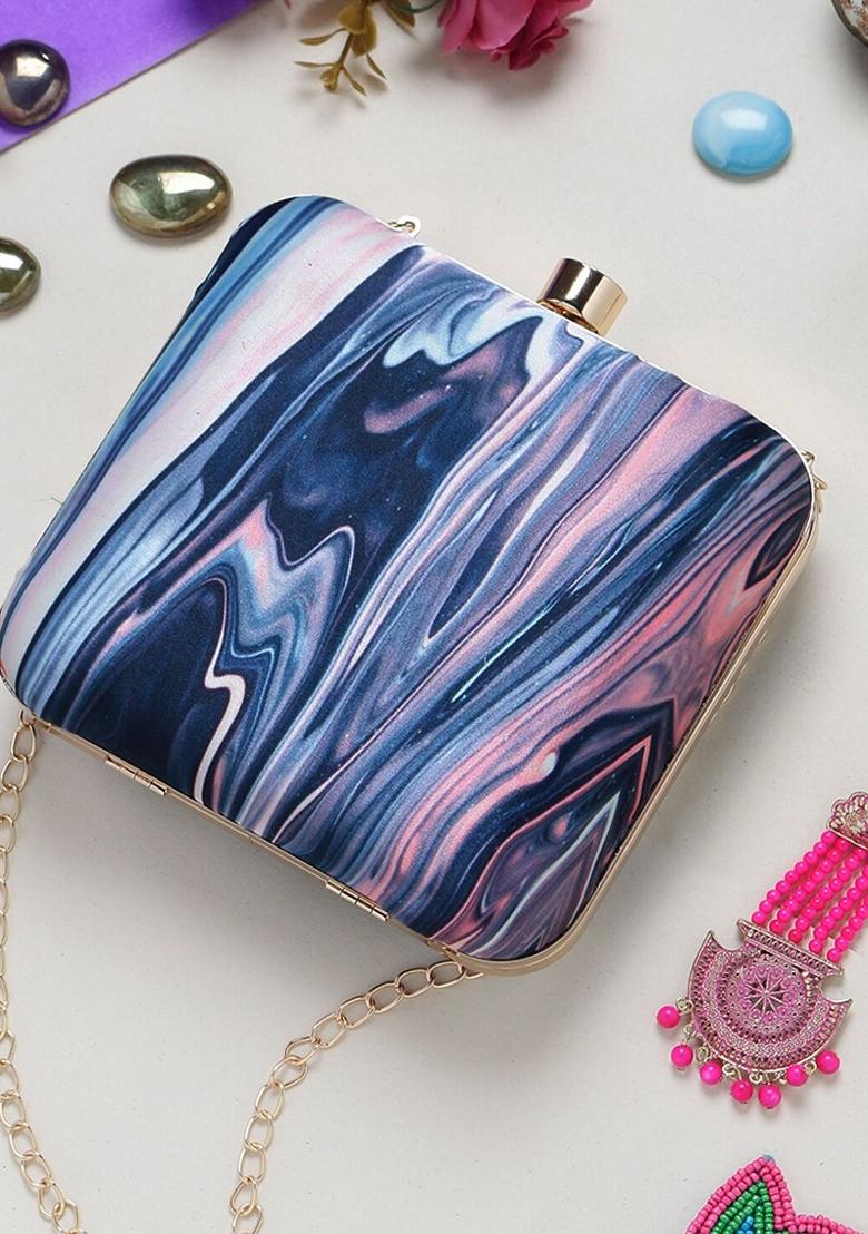 Water Resistant Printed Box Clutch