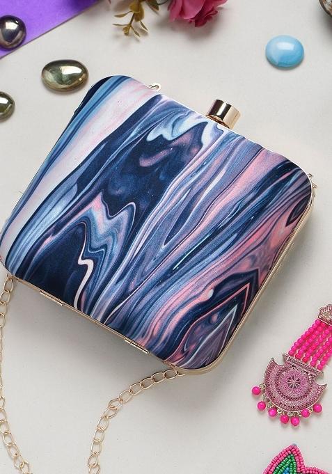 Water Resistant Printed Box Clutch