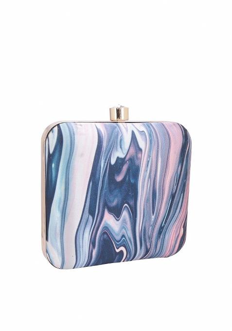 Water Resistant Printed Box Clutch