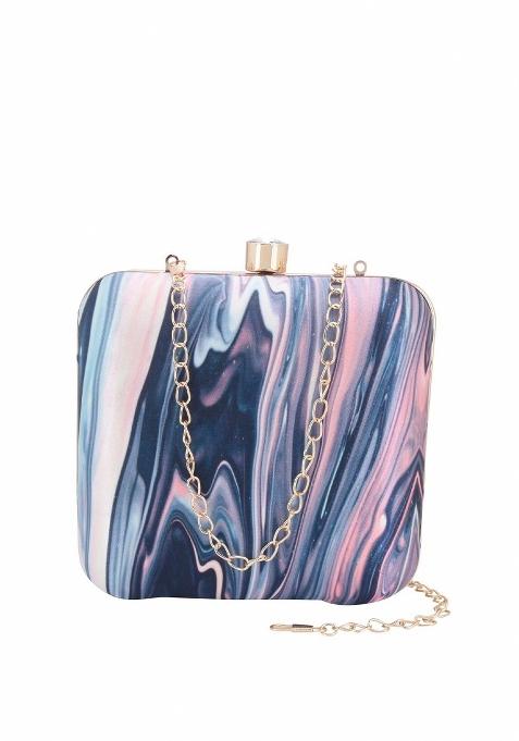 Water Resistant Printed Box Clutch