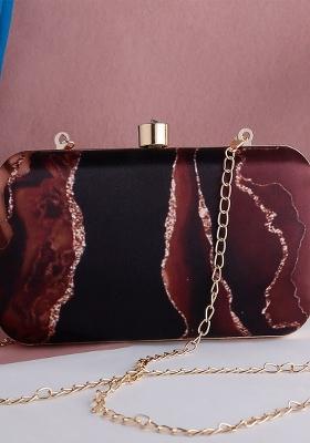 Abstract Printed Box Clutch