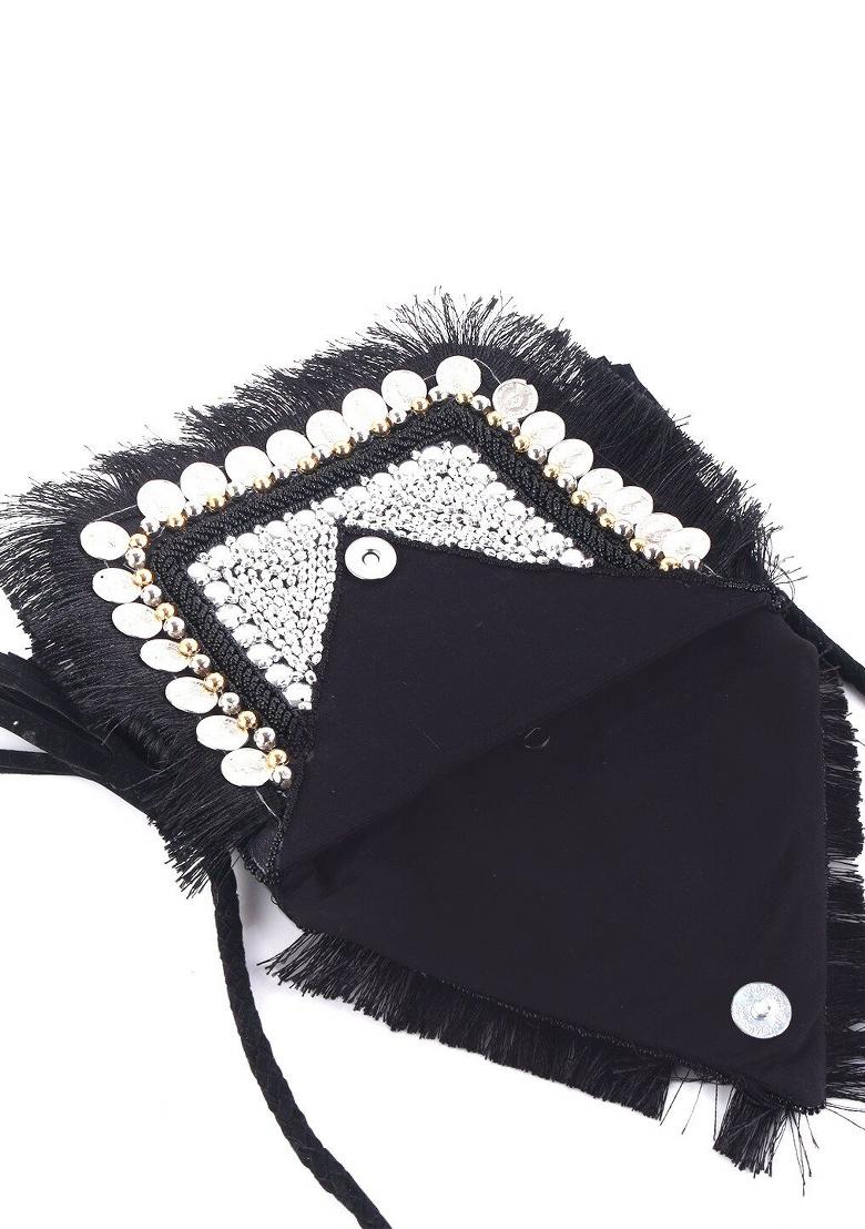 Embellished Envelope Clutch With Shoulder Strap