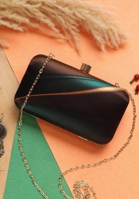 Printed Box Clutch With Shoulder Strap