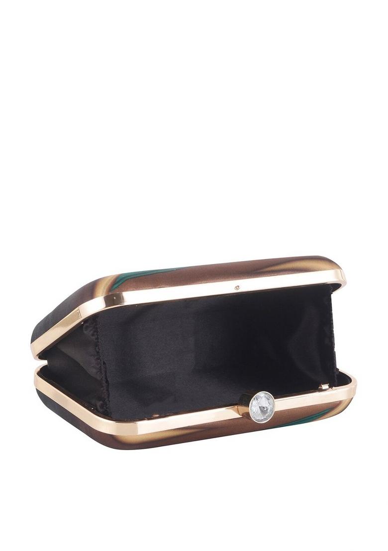 Printed Box Clutch With Shoulder Strap