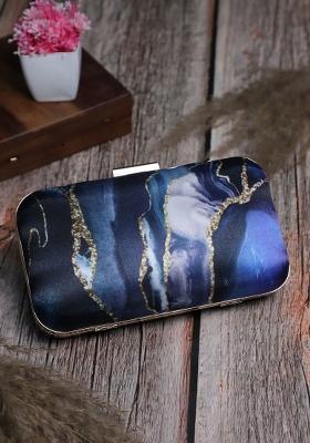 Printed Box Clutch With Shoulder Strap