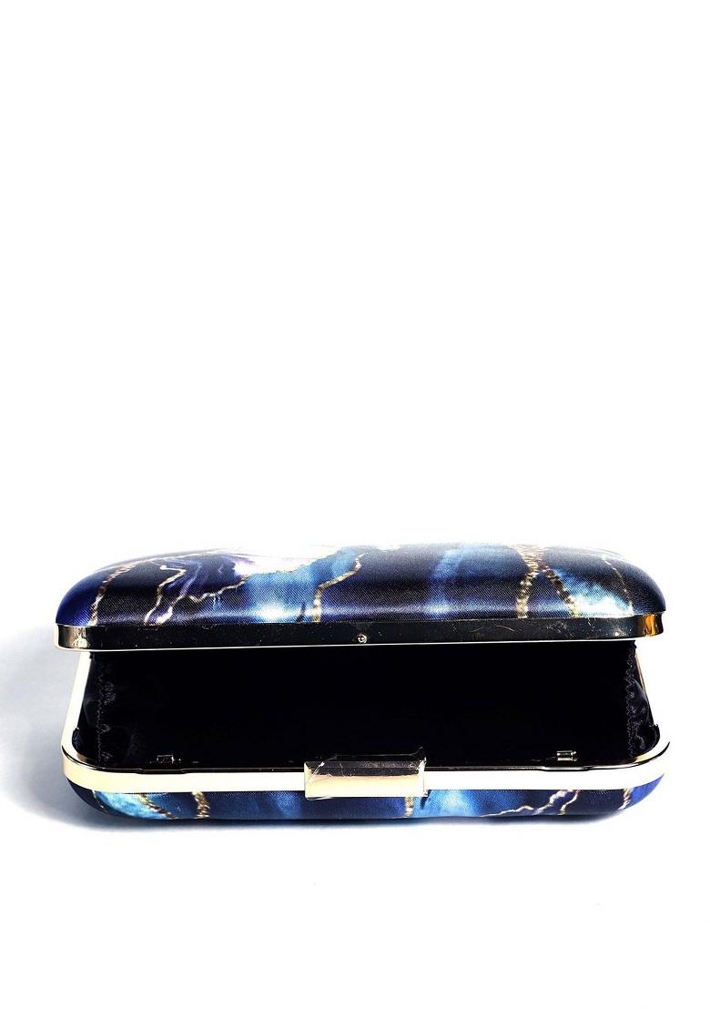 Printed Box Clutch With Shoulder Strap