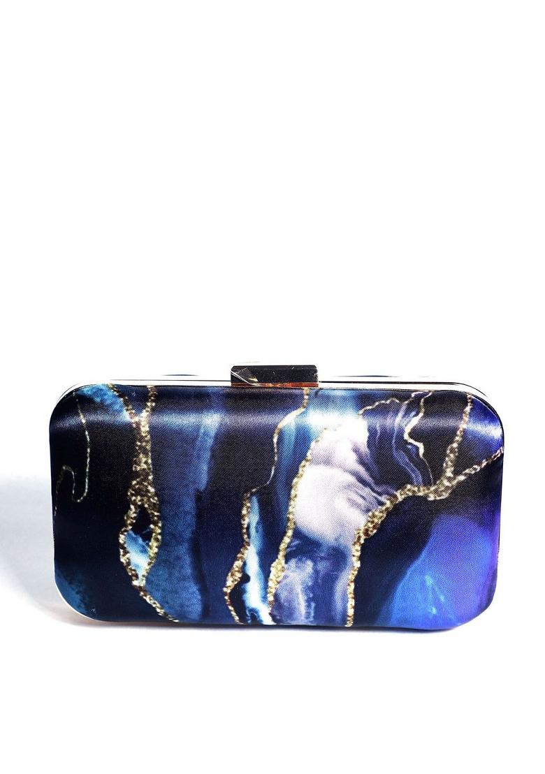 Printed Box Clutch With Shoulder Strap