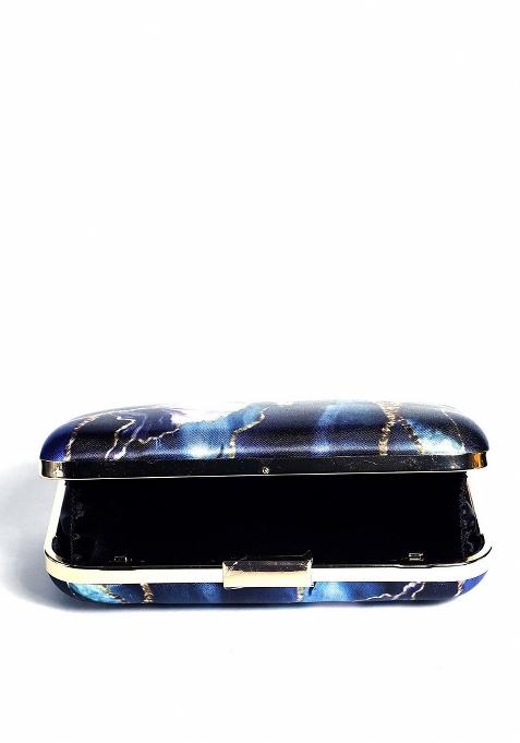 Printed Box Clutch With Shoulder Strap