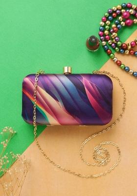 Women Printed Box Clutch
