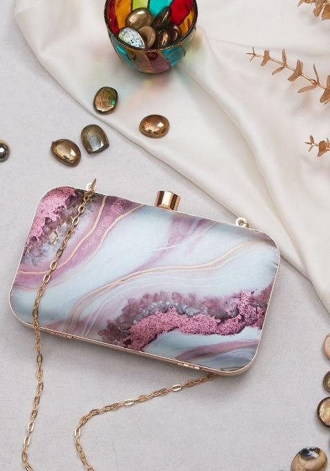 Women Printed Box Clutch