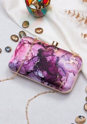 Women Printed Box Clutch