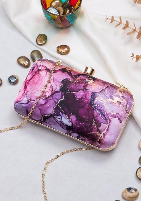 Women Printed Box Clutch