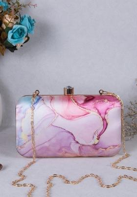 Women Printed Box Clutch