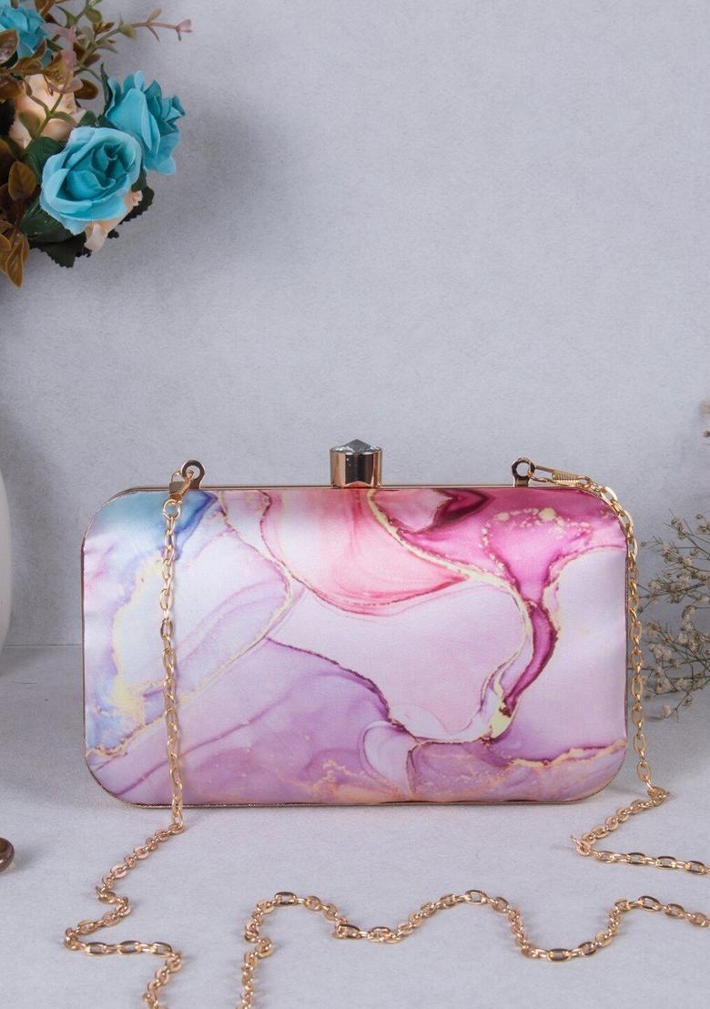 Women Printed Box Clutch