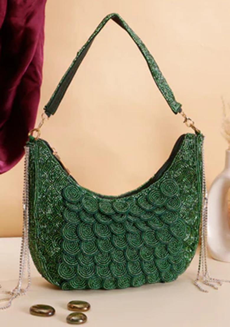 Green Woven Bags - Indya