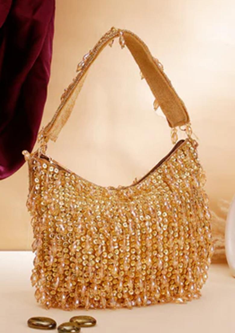 Golden Woven Bags - Indya