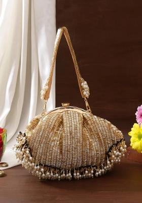 Golden Woven Bags