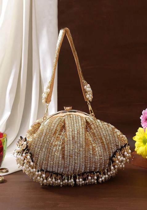 Golden Woven Bags
