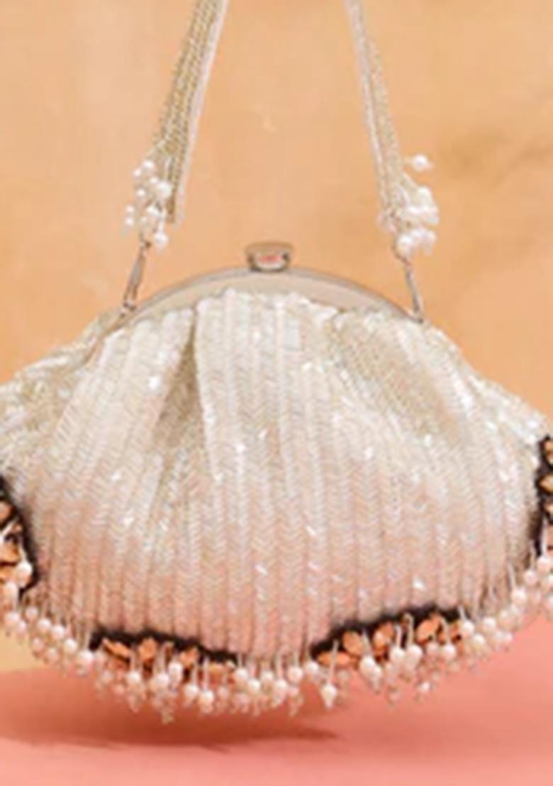 Silver Woven Bags - Indya