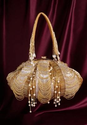 Golden Woven Bags