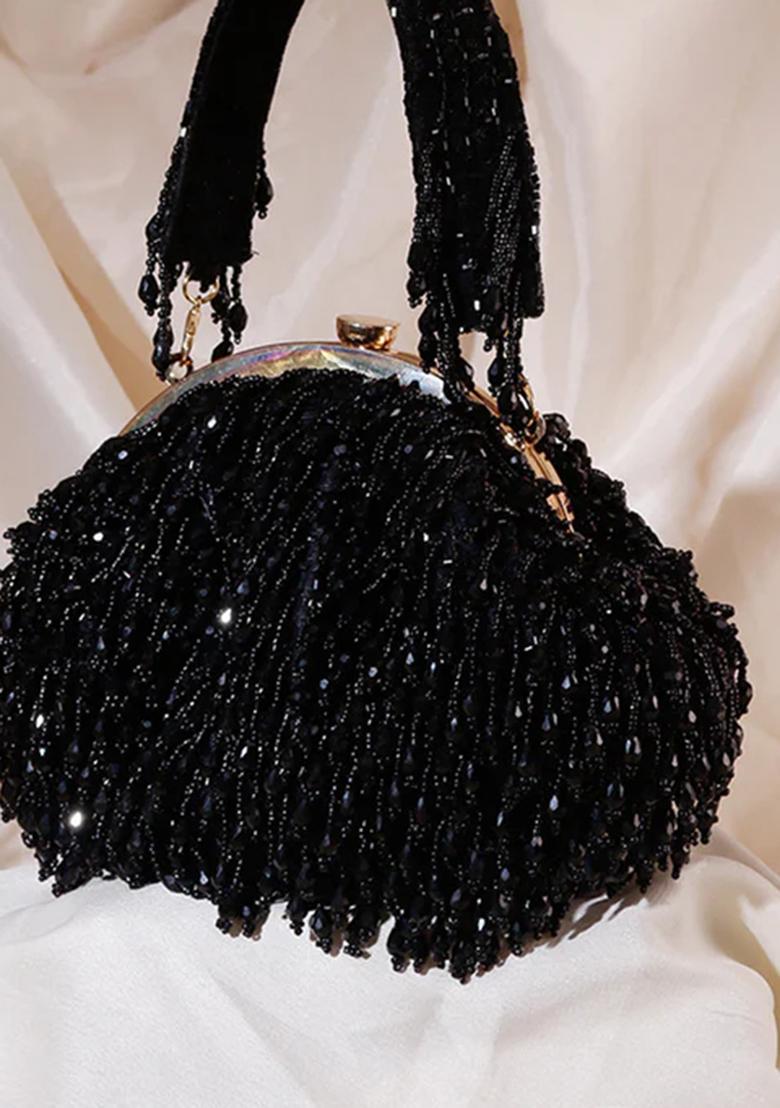Black Woven Bags - Indya