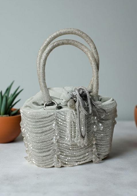 Grey Woven Bags