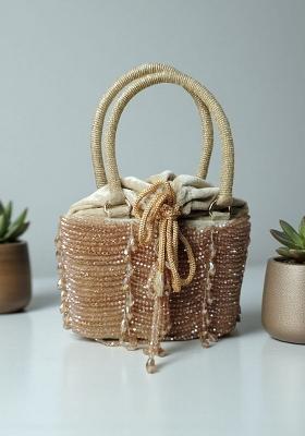 Golden Woven Bags