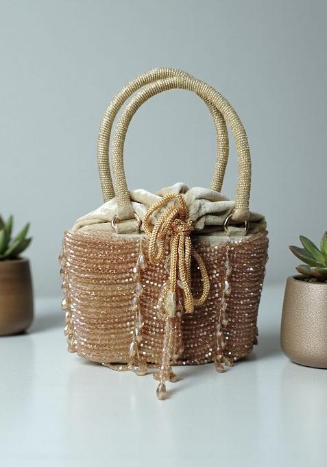 Golden Woven Bags