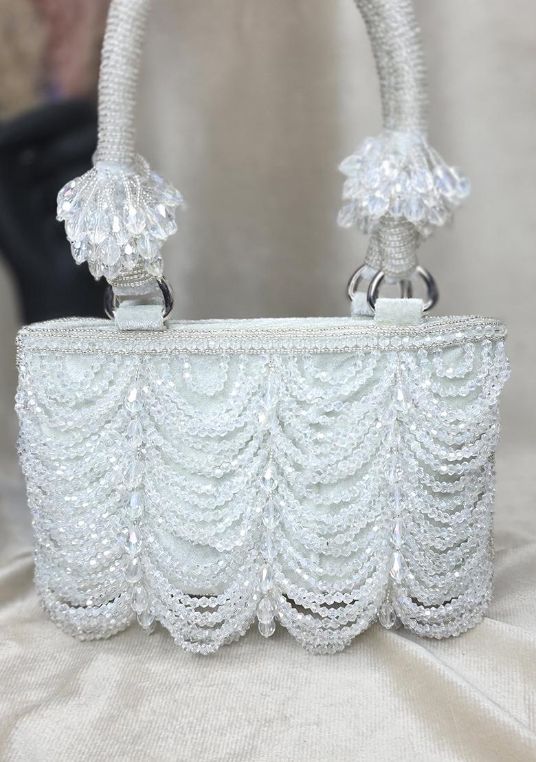 White Woven Bags - Indya