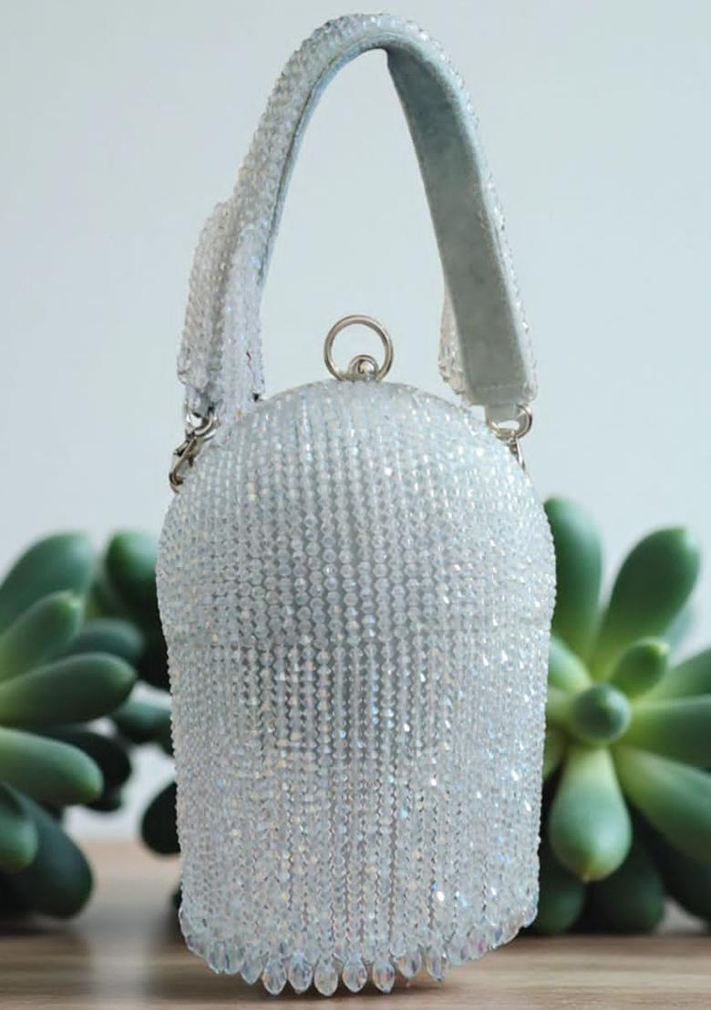 White Woven Bags - Indya