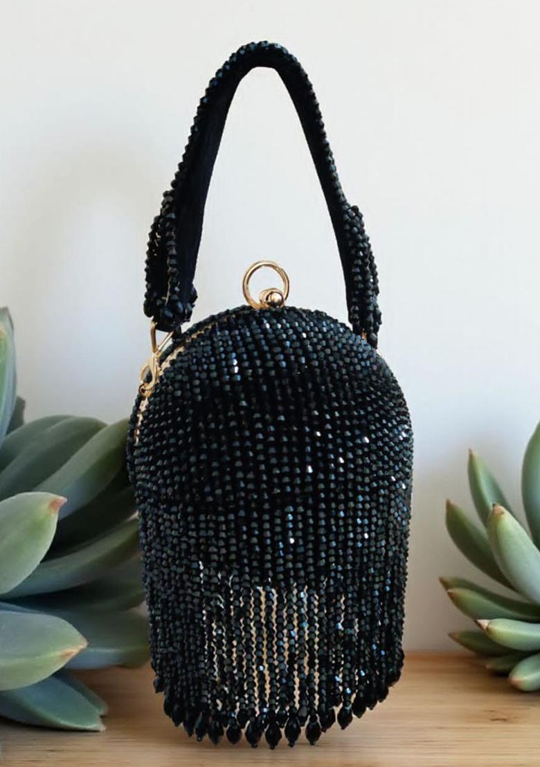 Black Woven Bags - Indya