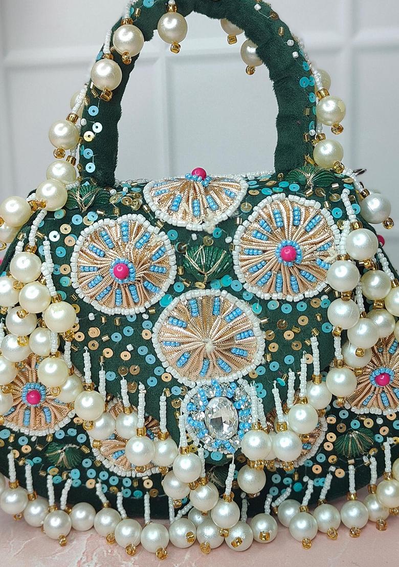 Green Woven Bags - Indya